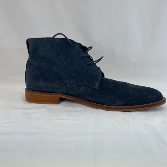 Dino Draghi Vero Cuoio Leather Sole Italy Chukka Boot Blue Suede Men’s 41 (US 8) - Picture 2 of 10